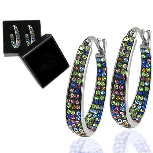 Colorful crystal ear - crystal, clip